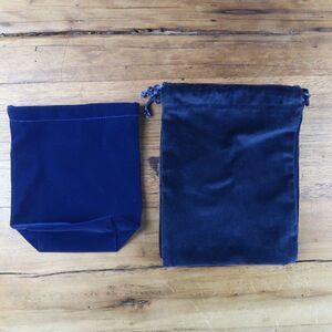 BLUE VELVET DRAWSTRING BAGS GIFT HOLIDAY JEWERLY BAGS BUNDLE OF 4